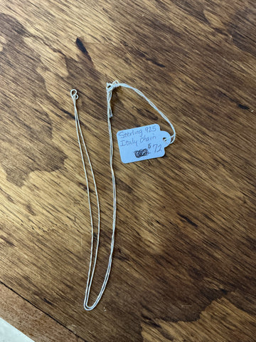 Sterling Silver Italy Chain 24"