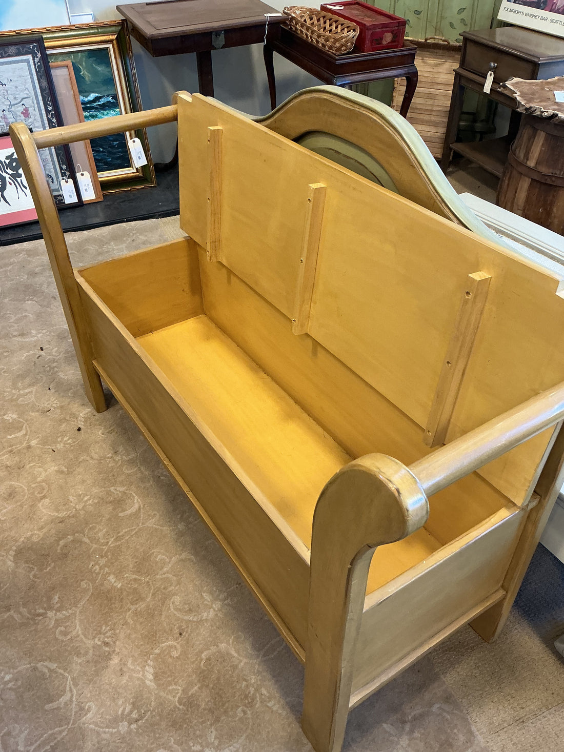 Storage Bench with Arms - 52"W x 31.5"H x 19"D