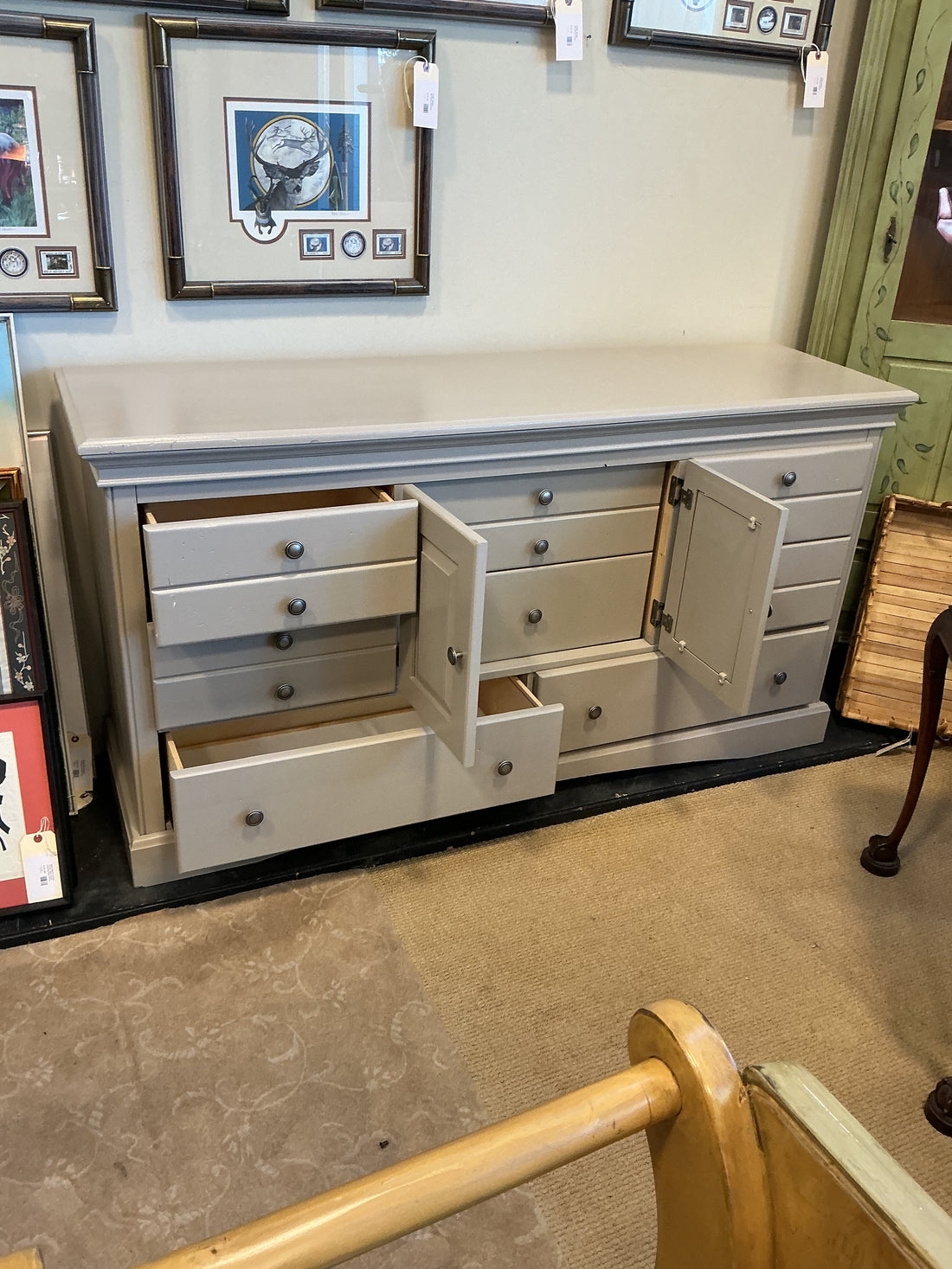 Wood Dresser with 8 Drawers 62"L x 33"H x 18"D