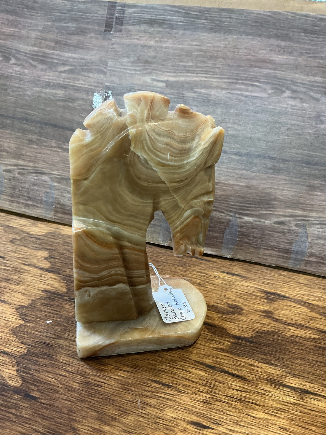 Carved Banded Onyx Horse 3" x 6"
