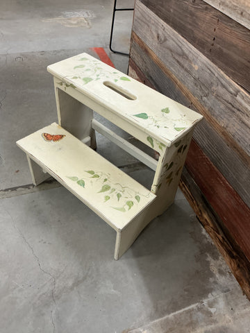 Painted Step Stool 20"W x 13.75"D x 18.75"H