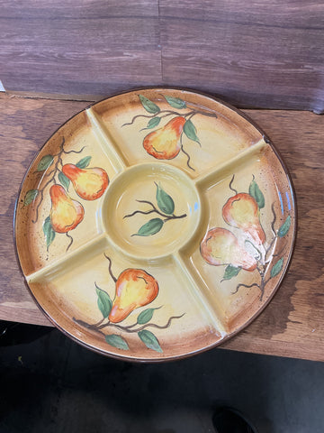 Divided Serving Platter - Anjou Pear - 15.25"