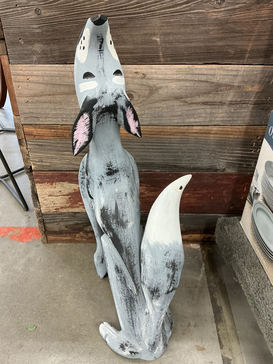 Coyote Carved out of Cottonwood by Pete Ortega 93' - 27.75" Tall