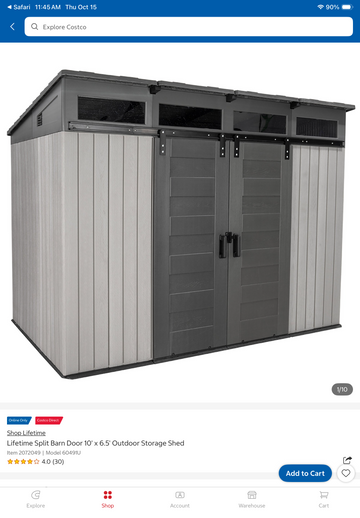 Lifetime Split Barn Door Storage Shed 10' x 6.5'