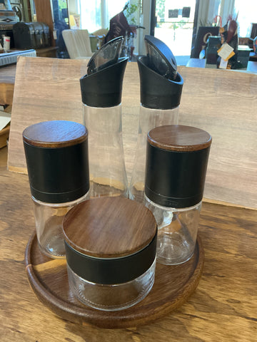 Trudeau Lazy Susan Seasoning Station, 6 Piece Set