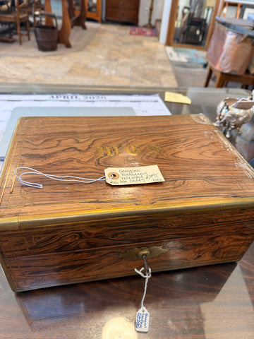 Georgian mahogany rosewood tea caddy