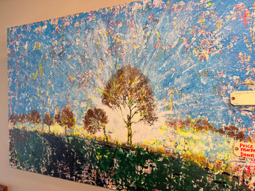 Original Art Piece Sunlight behind Trees