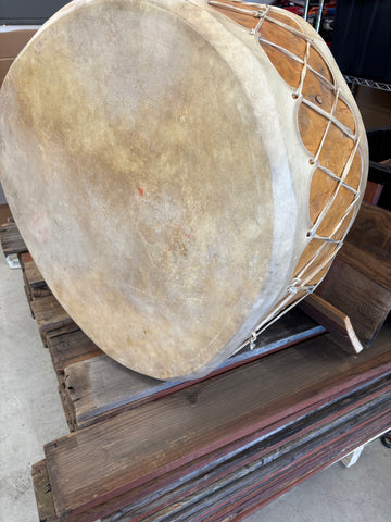 Native American Drum- Large size  24-1/2” W x 13-1/2”H Art / Sculpture