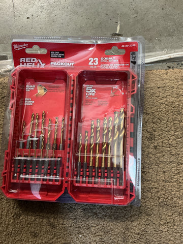 Milwaukee 23 pc Cobalt drill bit set Red Helix