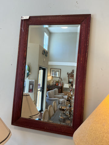 Mirror Red Stained Wood