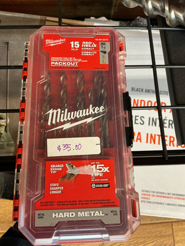 Milwaukee 15 pc cobalt hard metal drill bits