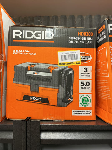 Rigid 3 gal vac HD0300