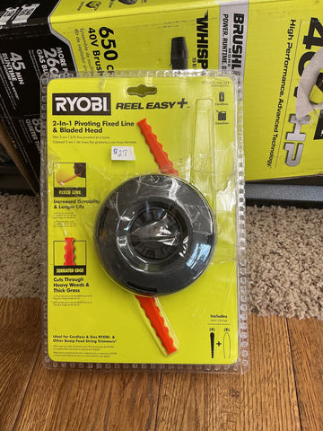 Ryobi Reel easy + 2 in 1 pivoting fixed line & bladed head