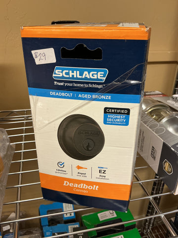 Schlage Deadbolt aged bronze