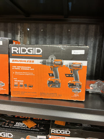 Rigid 2 tool combo hammer/drill impact w/batteries R9203
