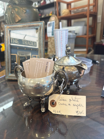Silver plate sugar set