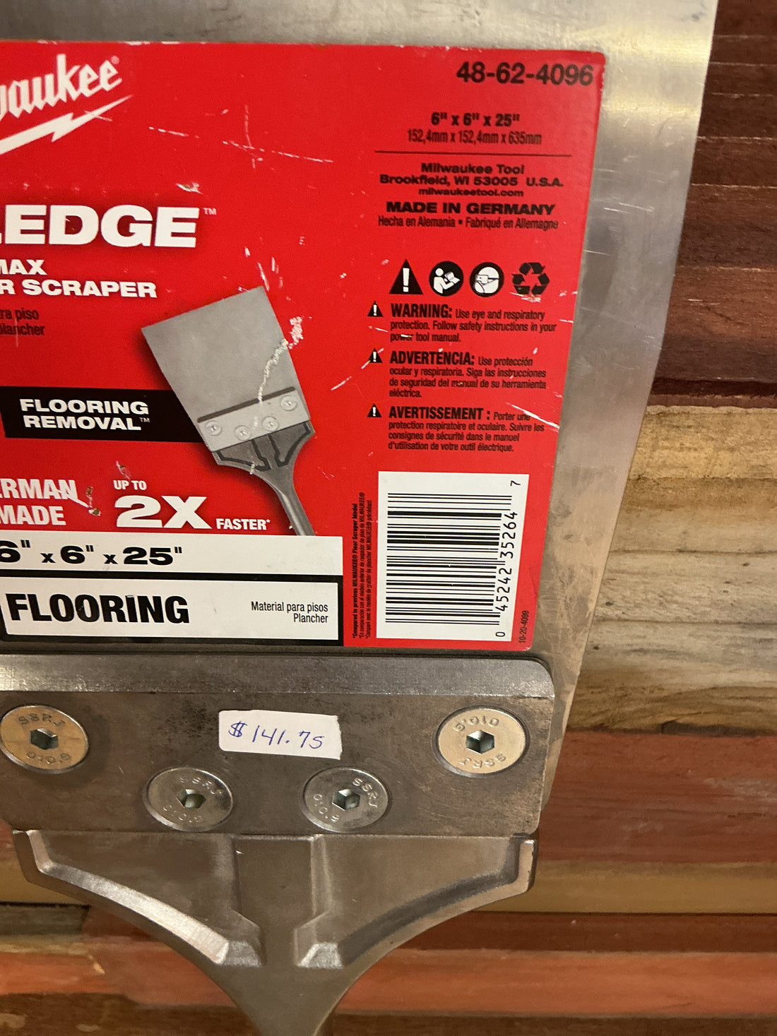Milwaukee Sledge floor scraper 6" x 6" x 25"