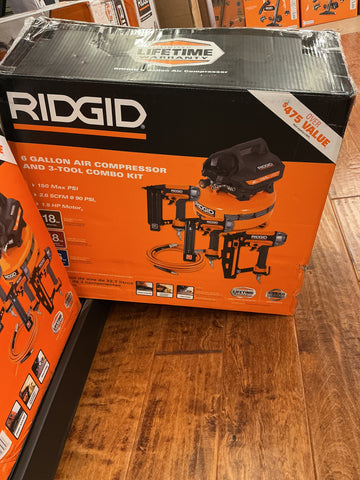 Rigid 6 gal 3 tool combo kit air compressor
