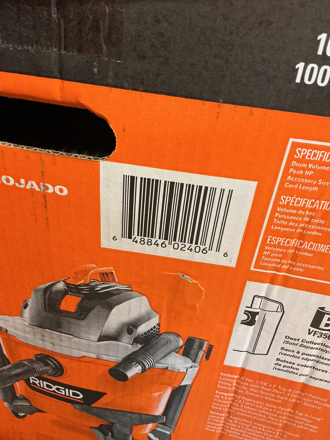 Rigid 9 gal vac HD0900