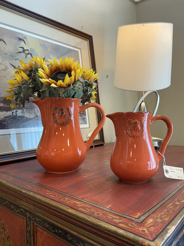 Orange  Pitcher/Vase (pair)