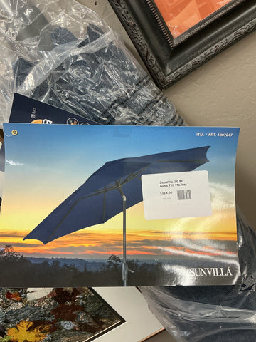 SunVilla 10 Ft Auto Tilt Market Umbrella Model 1934197