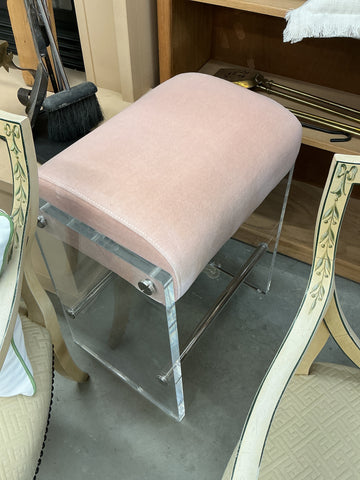 Lucite Pink Vanity Chair