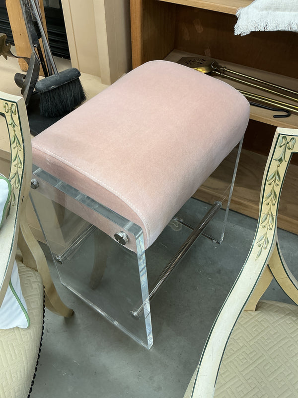 Lucite Pink Vanity Chair