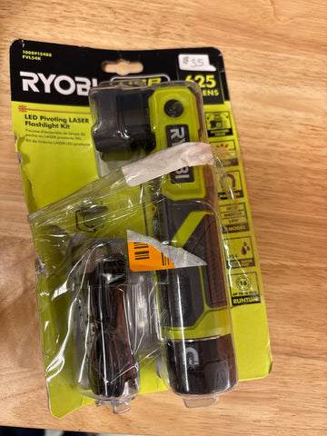 Ryobi 625 lumens pivoting laser flashlight kit
