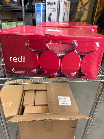 Red series champagne glasses set of 6