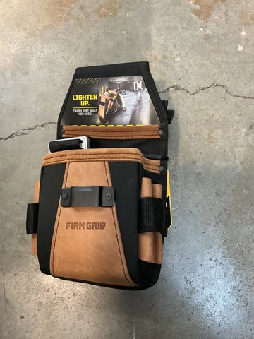 Firm grip tool belt w/utility pouch