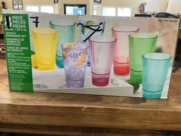 Costco 7-piece acrylic drinkware set