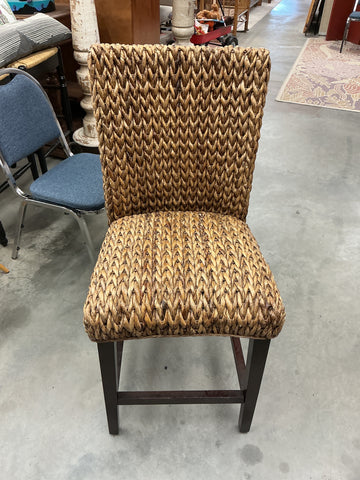 Wood Woven Grass Stools