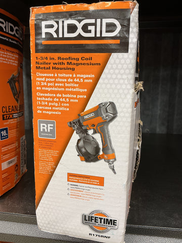 Rigid 1 3/4”Roofing Coil Nailer R175RNF