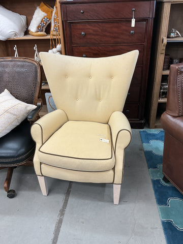Wing back Chair - Tan (as is)