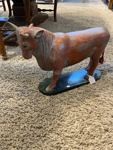 Antique bull sculpture