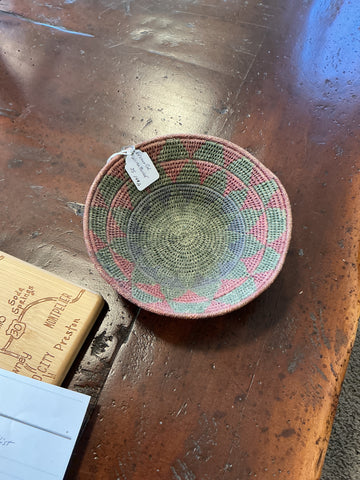 Green & red woven basket