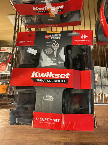 Kwikset Sora matt black security set