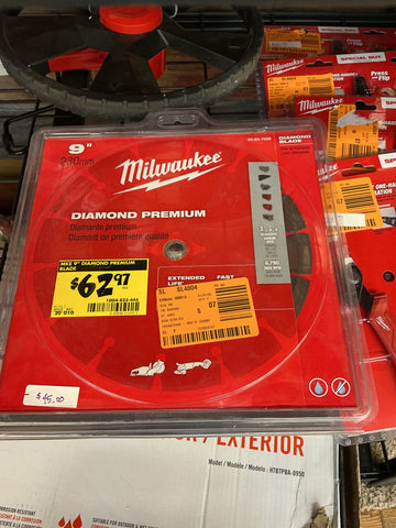 Red  Milwaukee 9” Diamond blade