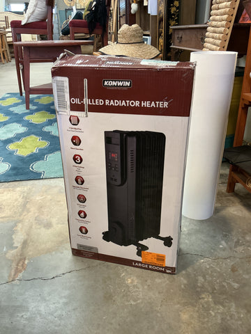 Konwin black electric oil filled radiator heater