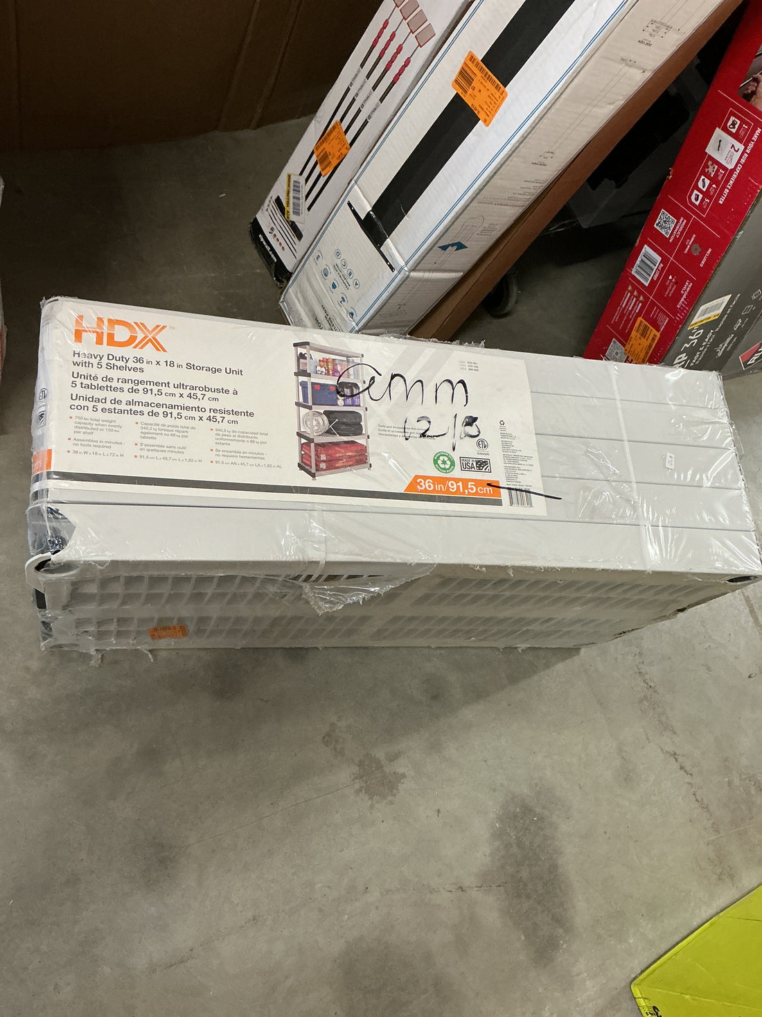 HDX 36”x18” storage unit with 5 shelves