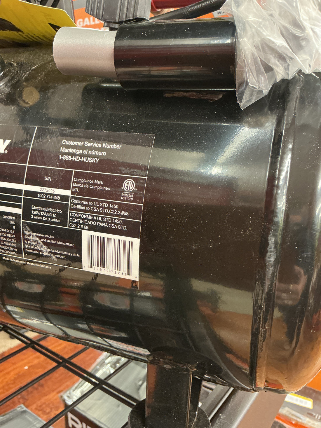 Husky 8 gal air compressor