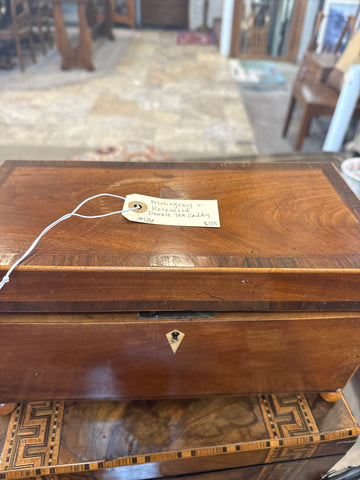 Mahogany and Rosewood Double Tea Caddy