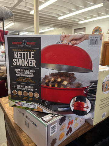 Nordic Ware Deluxe Kettle Smoker with 5 Woodchip Varieties - USED