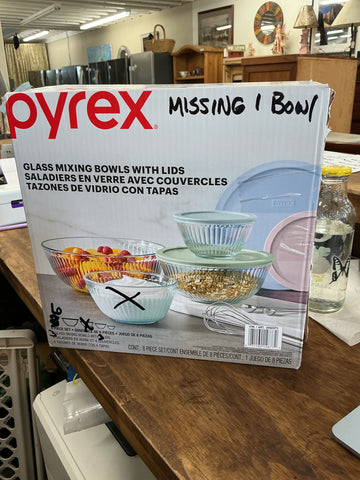 Pyrex 6-piece Glass Mixing Bowls with Lids