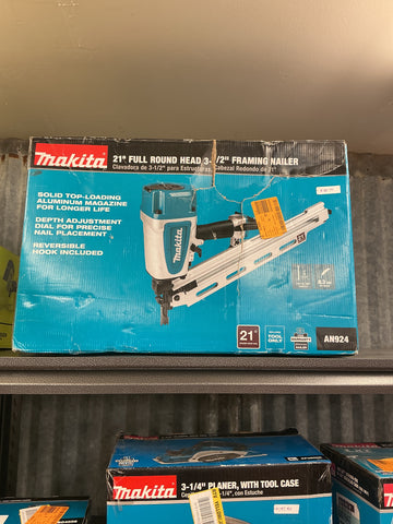 Makita 21° full round head 3 1/2” framing nailer AN924