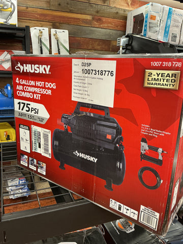 Husky 4 gal air compressor combo kit