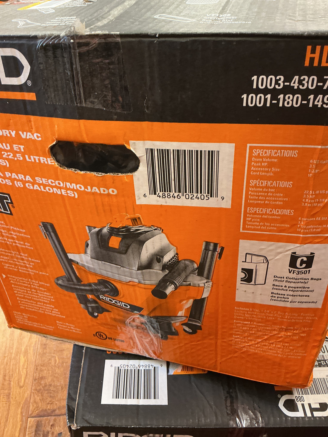 Rigid 6 gal vac HD0600