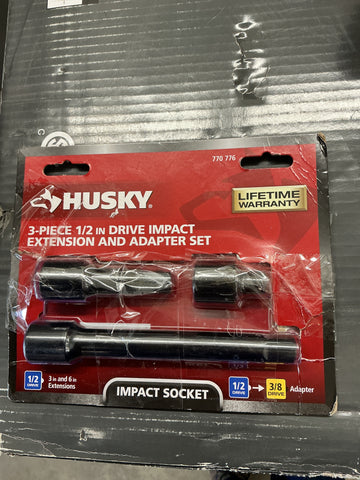 Husky 3 pc 1/2” drive impact extension & adapter set