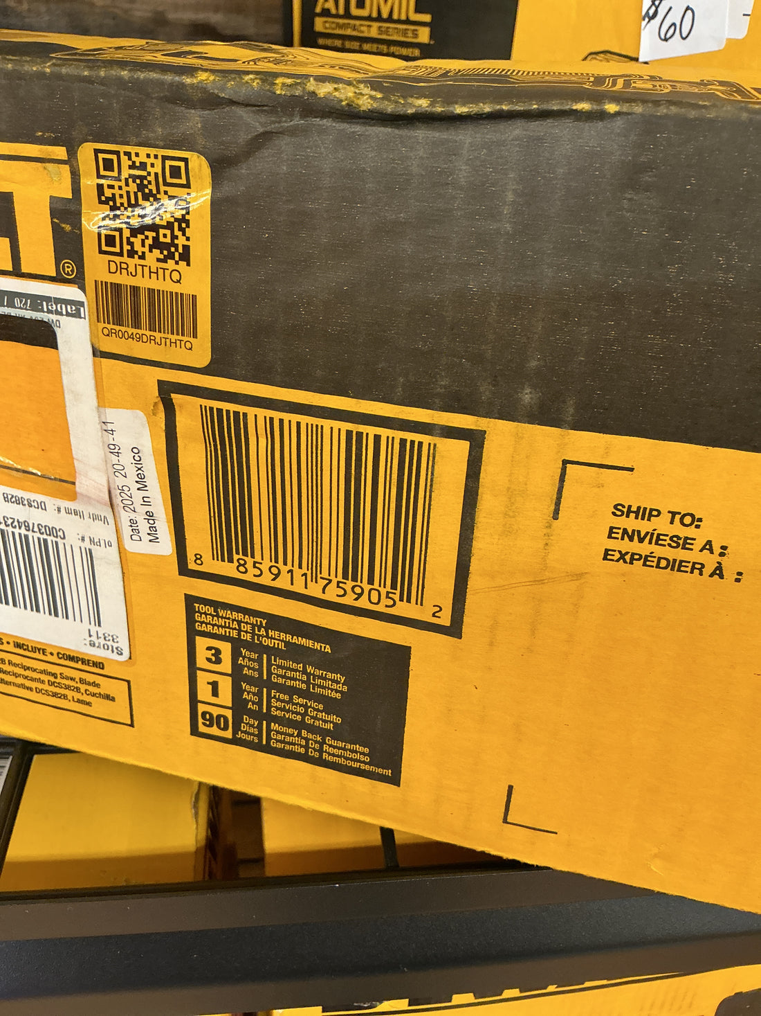 Dewalt used reciprocating saw 20v brushless dcs382b
