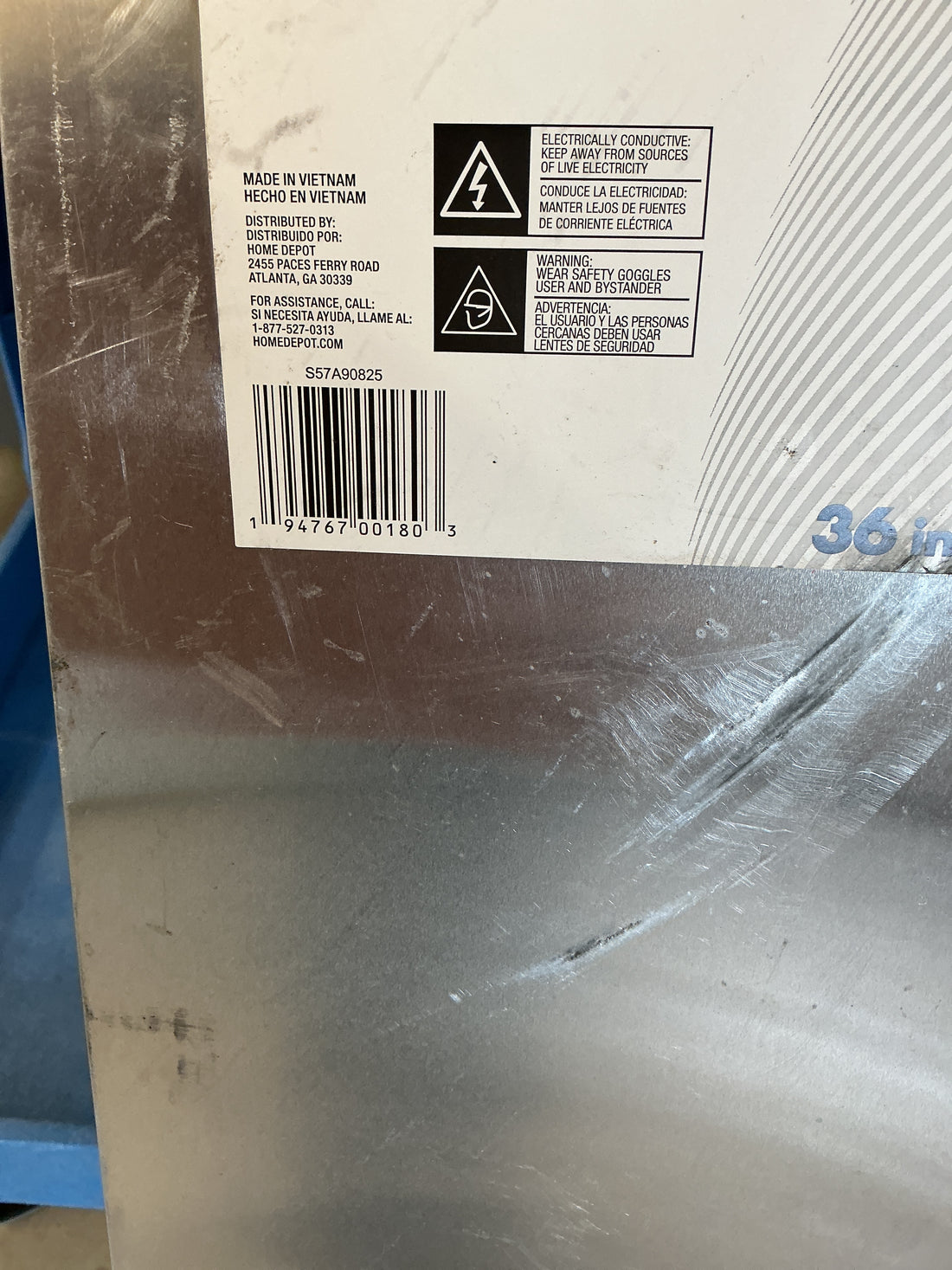 Anvil aluminum spray shield 36”